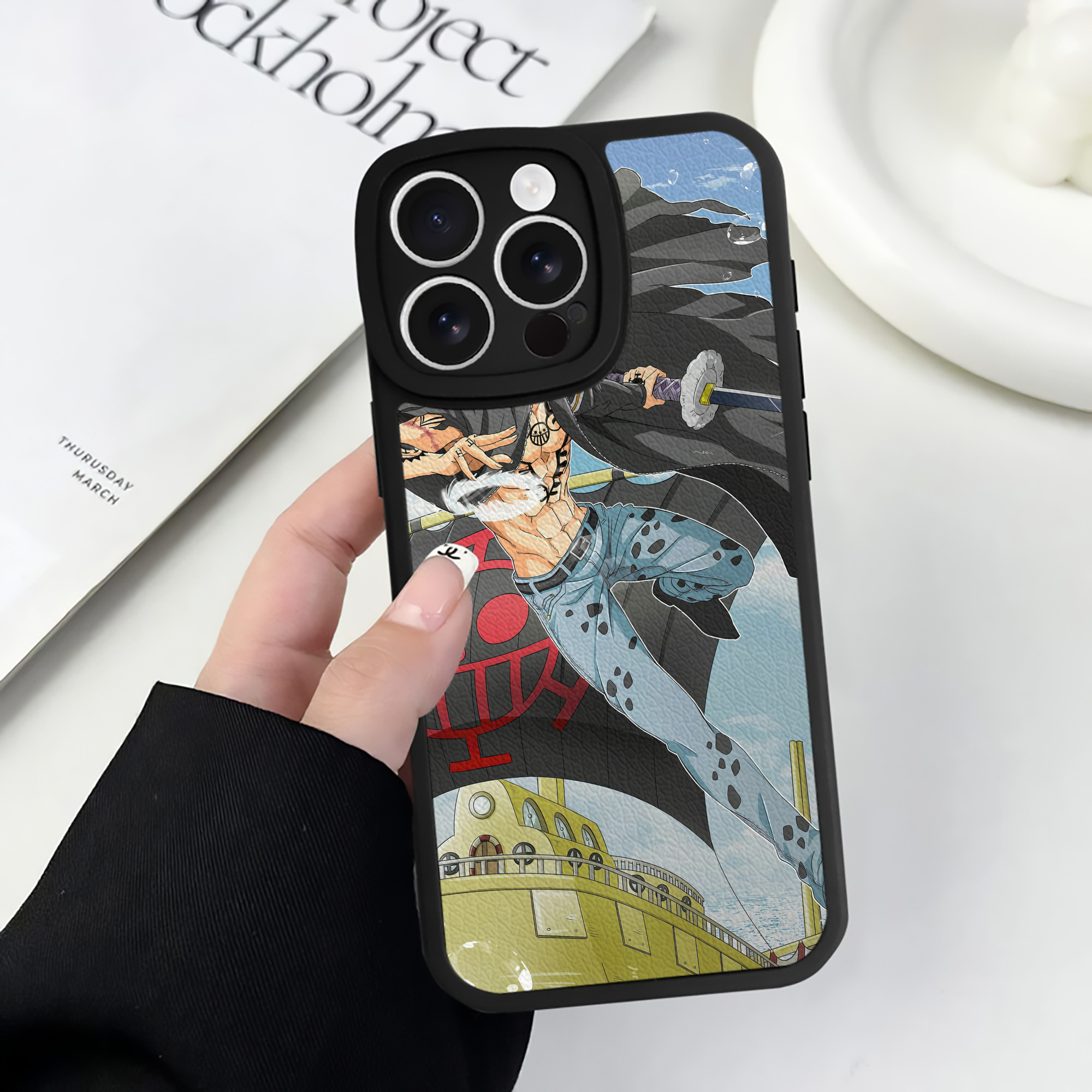 （画像用） ワンピース ONE PIECE 【iPhone 16シリーズ対応】シリコンスマホケース（レザー調） 材質：シリコン